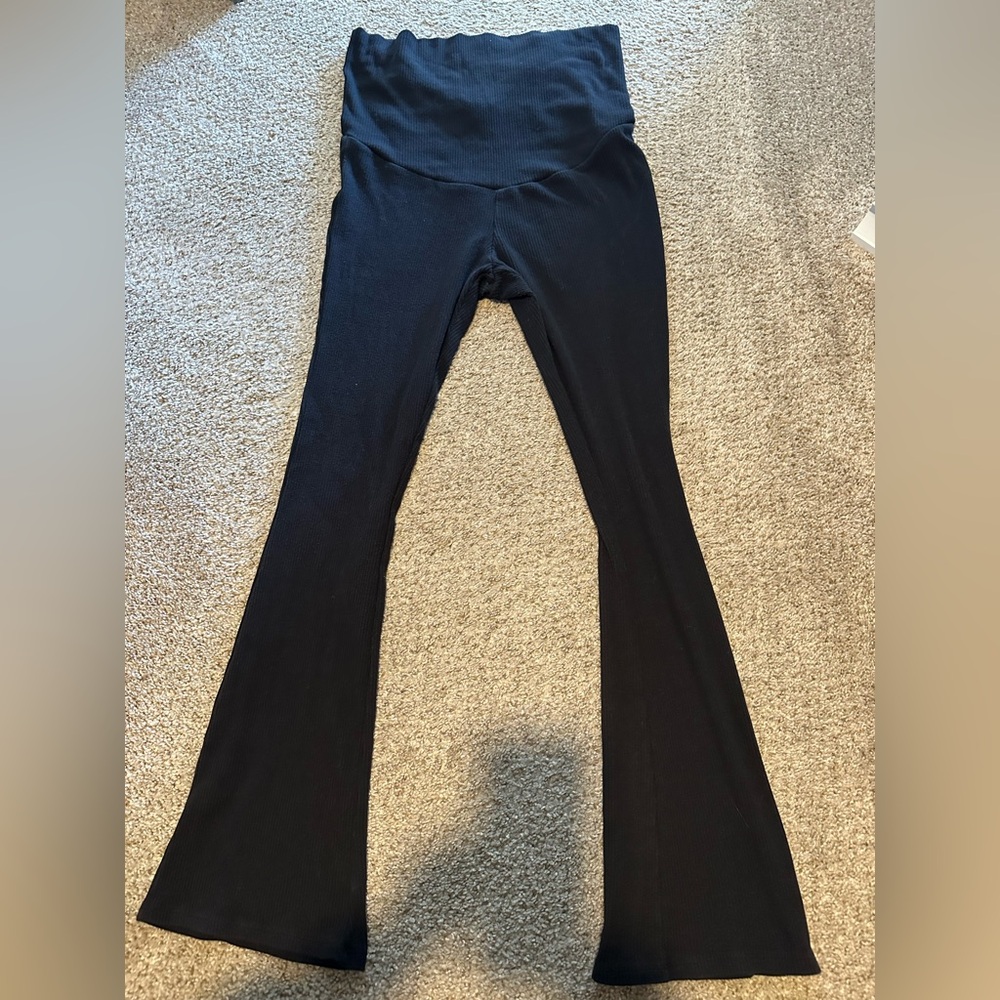 H&M Maternity Black High Waist Flared Leggings